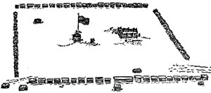 Conceptual drawing of the Fort at Franklin, Idaho