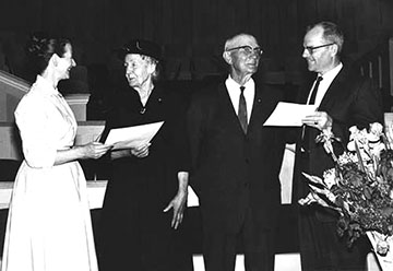 Jemima Rachel Forster and Joseph C. Sorensen recieving awards at center
